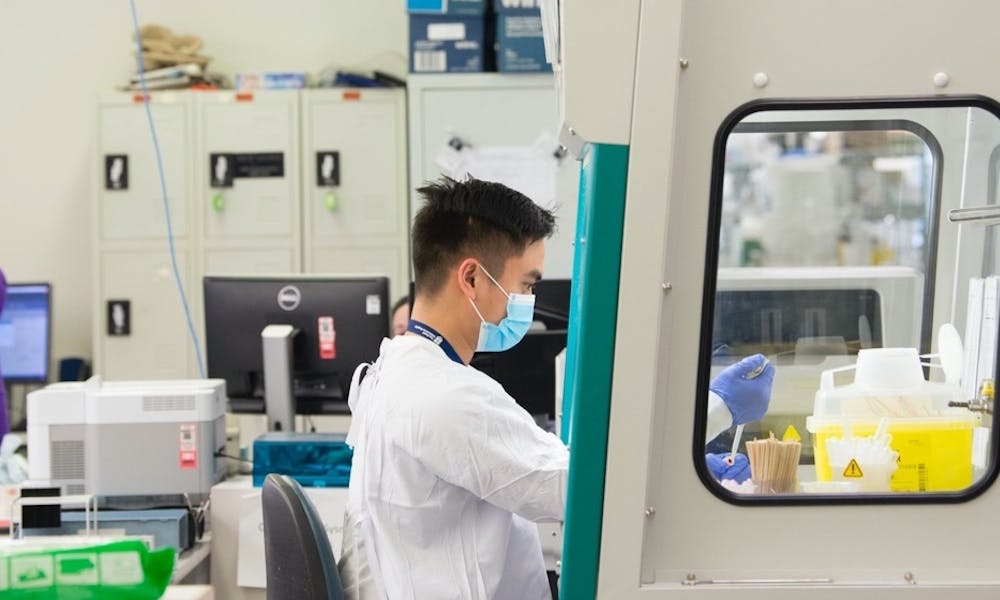 Research staff working in a lab