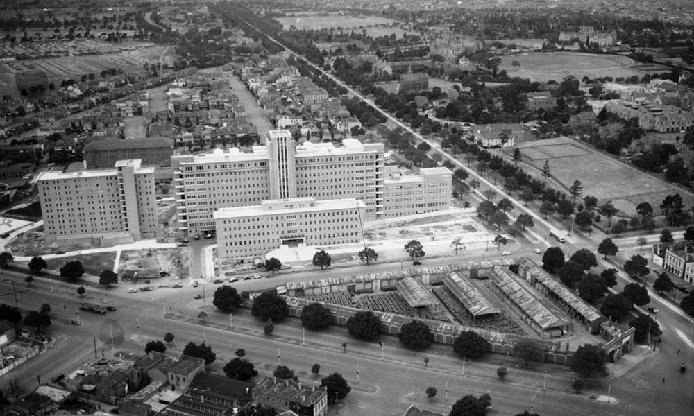 Aerial view of the RMH during Second World War
