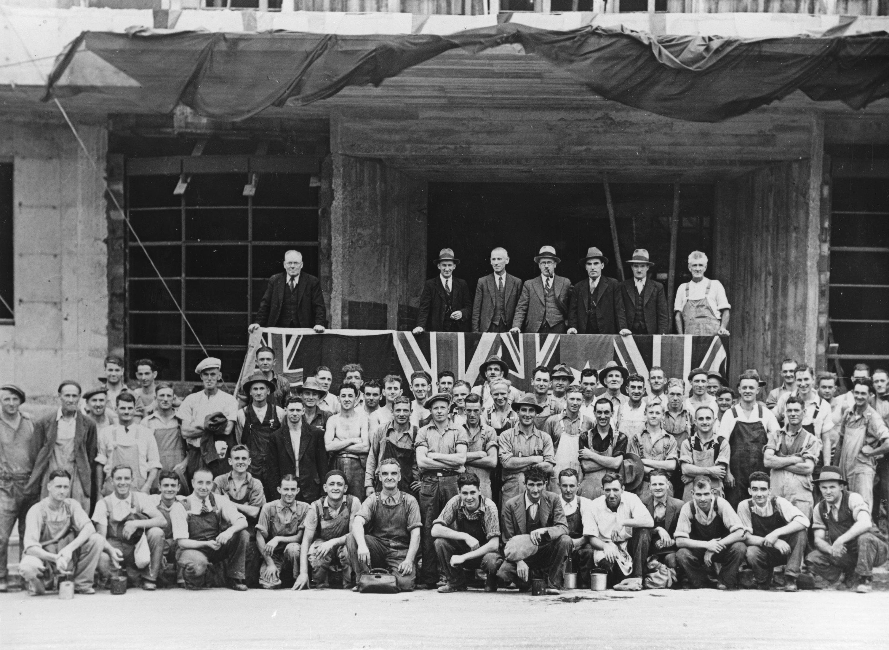Workers and guests at the laying of Foundation Stone at Parkville 1941