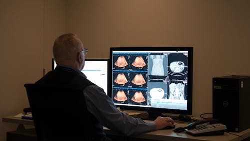 Radiologist reading scan