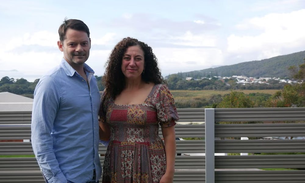 Dan with his wife Sandra at their home