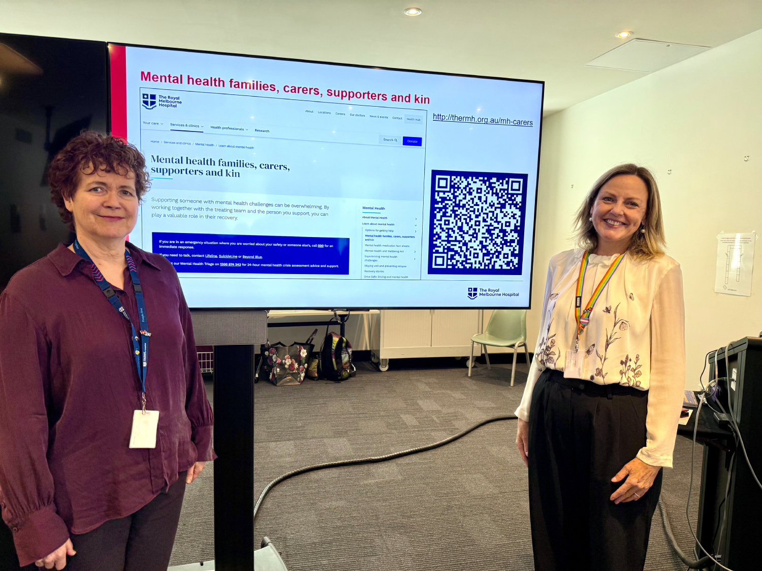 Gail Bradley and Helen Searle at launch of Mental Health carer hub