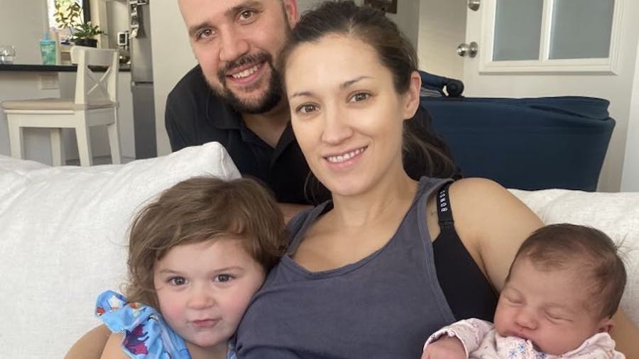 Lara Scott at home with family