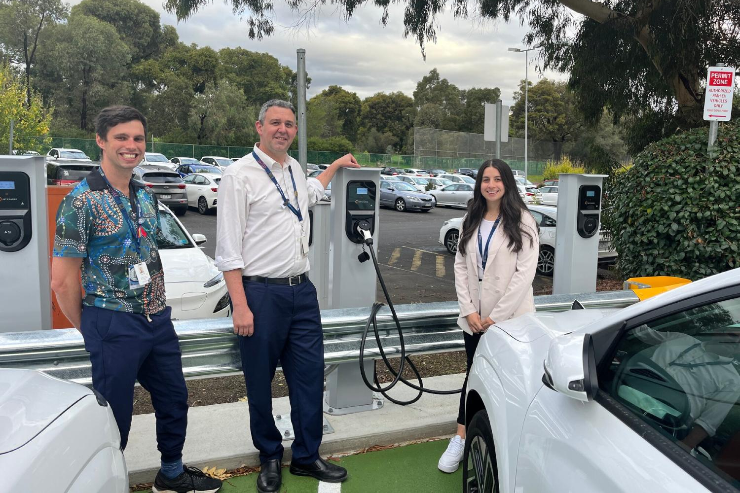 Electric vehicle team photo