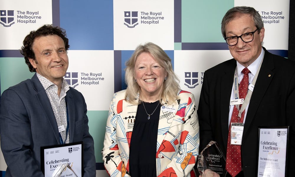 Shelley Dolan with Malcolm Hogg and Jeff Szer CEAs 2024