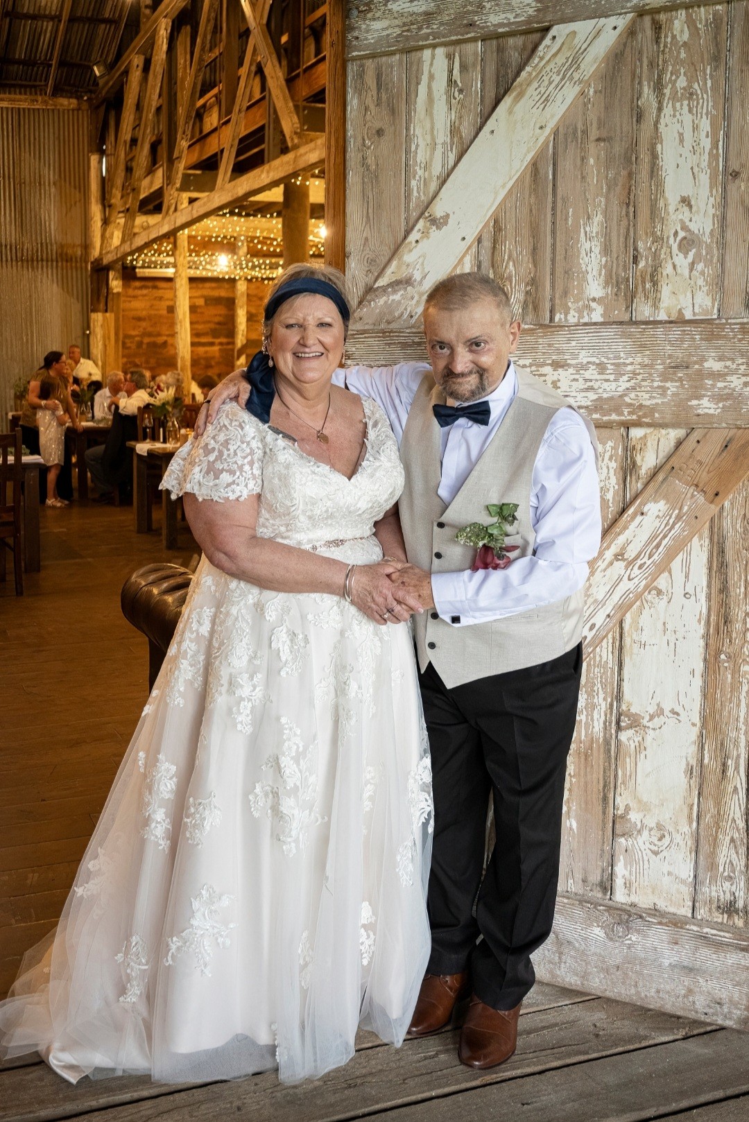 Trish and Pat on their wedding day