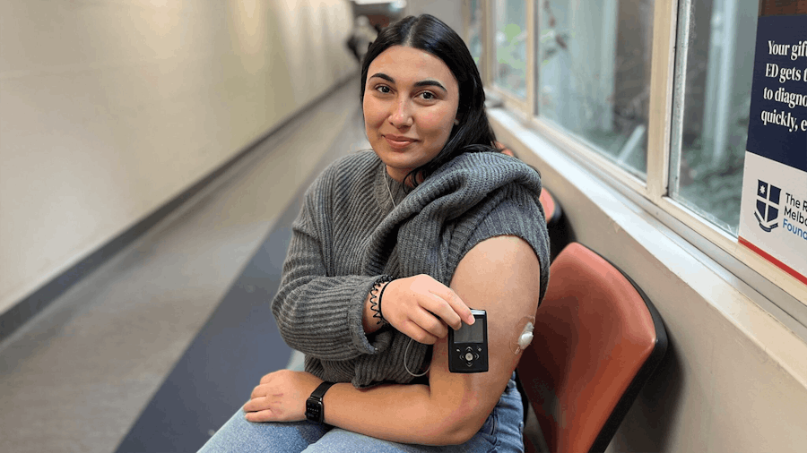 Yasmin with continuous glucose monitoring (CGM) device