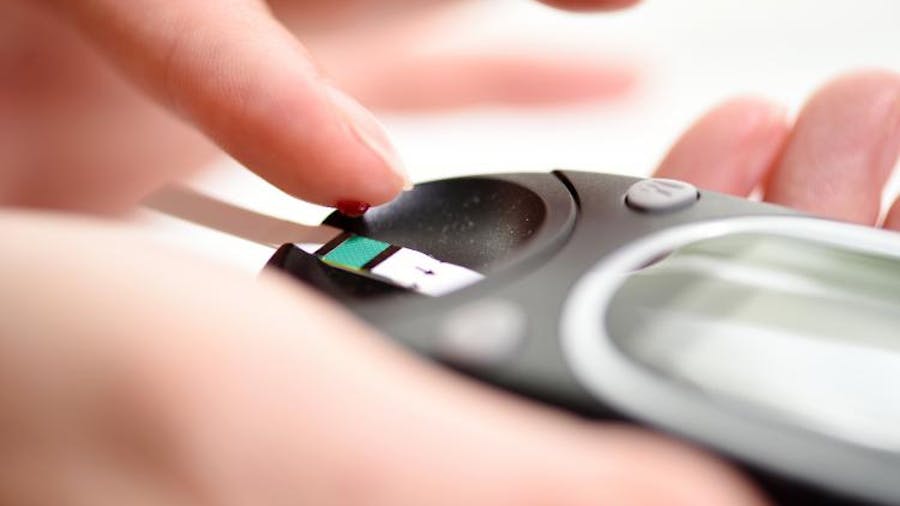 Close up of blood sugar test