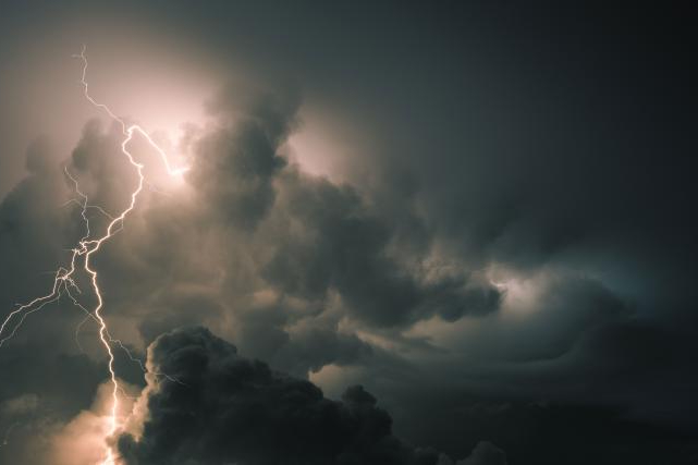 Lightning and storm clouds