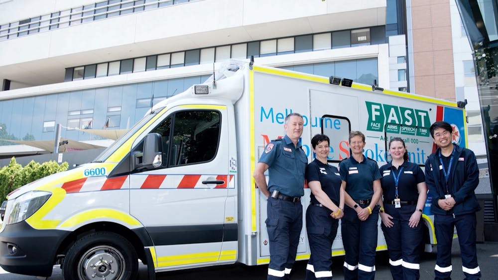 Mobile Stroke Unit with Ambulance Victoria paramedic and the RMH Stroke team