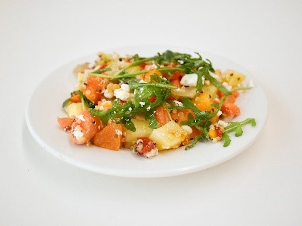 Example of patient meal of quinoa and roast vegetable salad