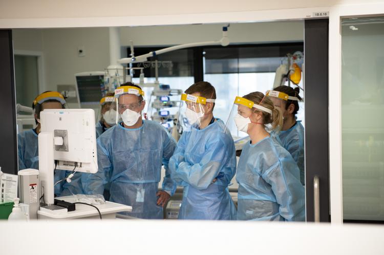 ICU team in PPE during COVID-19