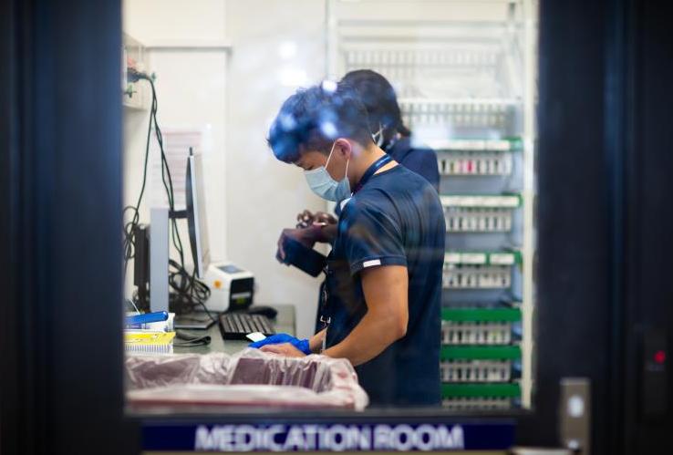 Staff in medication room